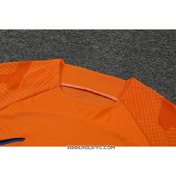 Chandal del Barcelona 2022-2023 Manga Corta Naranja - Pantalon Corto